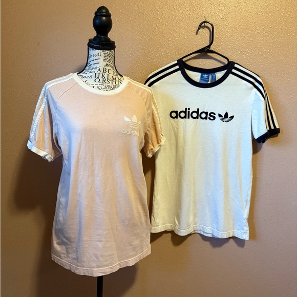 Vintage Adidas Peach and  White Tee Duo - Picture 1 of 7